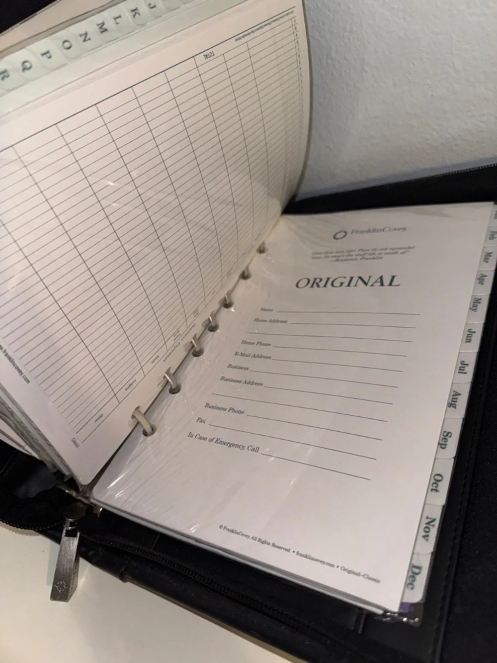 NEW Franklin Covey Black Nylon Binder Style 761225 Original Starter Pack